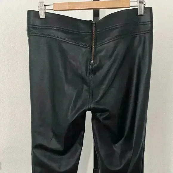 LOFT New Faux Leather Bi Stretch Leggings Black Size 8 Medium - Picture 8 of 14